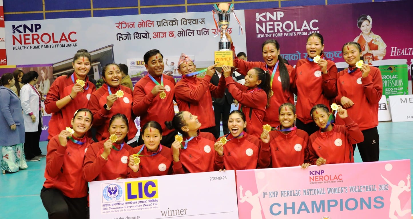 राष्ट्रिय महिला भलिबलमा न्यु डायमन्ड च्याम्पियन