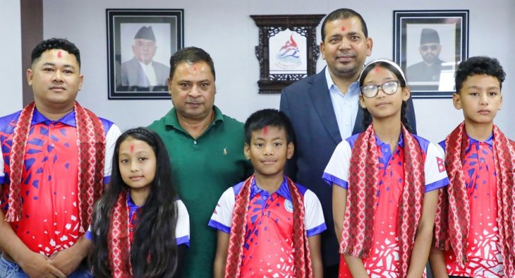 विश्व चिल्ड्रेन्स बेसबल फेयरमा सहभागी हुने नेपाली टोलीको बिदाइ