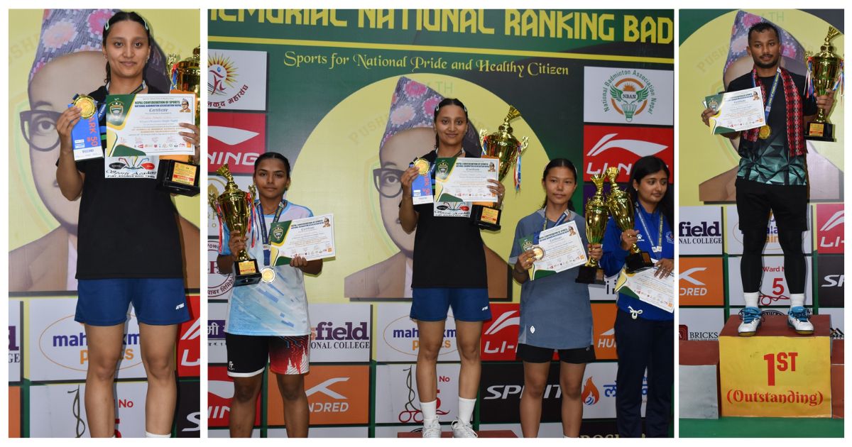 १४ औँ पुष्पलाल स्मृति राष्ट्रिय ब्याडमिन्टन: प्रिन्स र रसिलाले जोगाए उपाधि