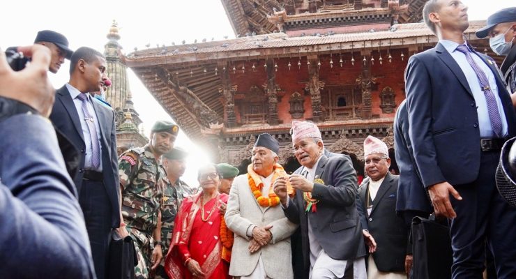 कृष्ण मन्दिरमा राष्ट्रपति पौडेलको पूजाआराधना