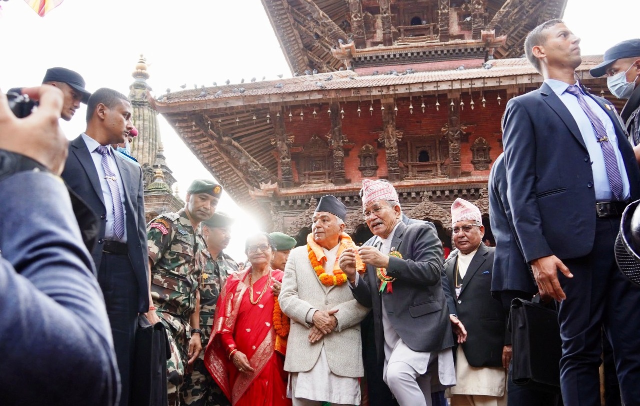 कृष्ण मन्दिरमा राष्ट्रपति पौडेलको पूजाआराधना