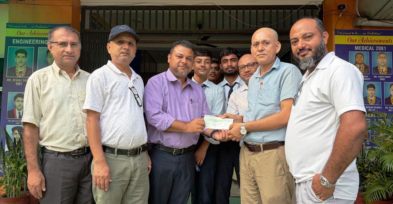 अर्किड कलेजले बाढी प्रभावितका लागि ५ लाख सहयोग