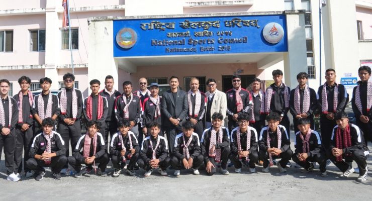 आईएसएफ फुटबल विश्वकपमा सहभागी हुन नेपाली टोली चीन प्रस्थान गर्दै